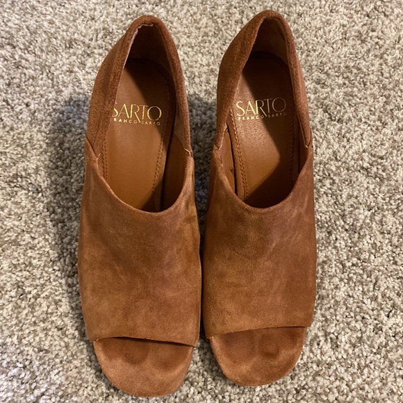 Franco Sarto Leather Loafer Block Heel Pump - Picture 2 of 7